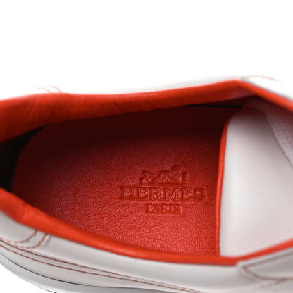 Hermes Calfskin Womens Voltage Sneakers 38.5 White Orange 8 of 8