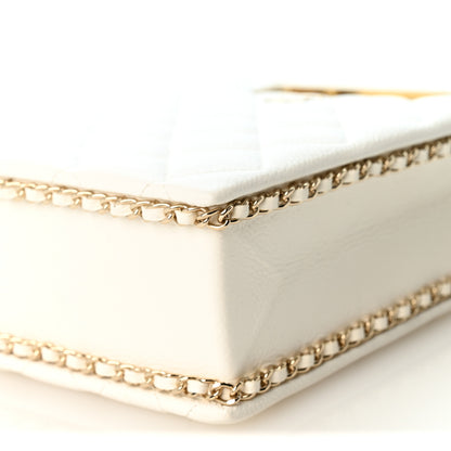 Chanel Caviar Quilted Evening Box Bag White 10 of 10