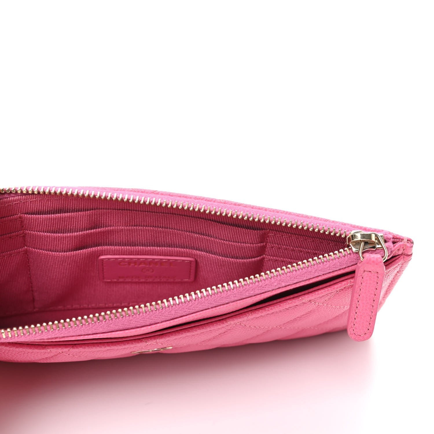 Chanel Caviar Quilted Classic Zip Pouch Pink 5 of 7