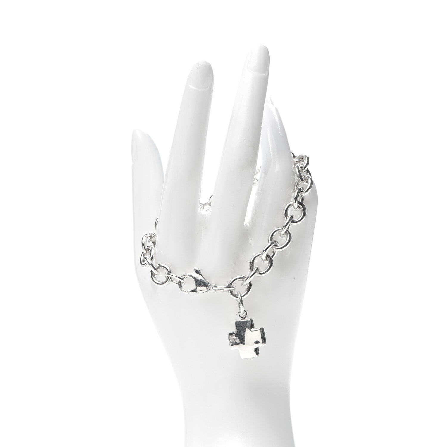 Tiffany Sterling Silver Cross Charm Bracelet 2 of 4