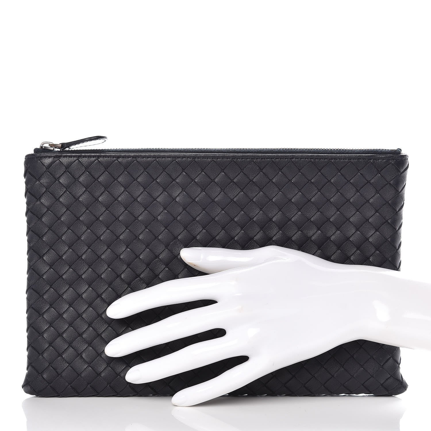 Bottega Veneta Nappa Intrecciato Flat Zip Pouch Denim 2 of 10