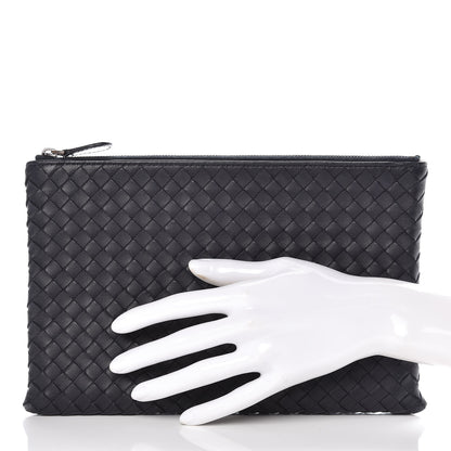Bottega Veneta Nappa Intrecciato Flat Zip Pouch Denim 2 of 10
