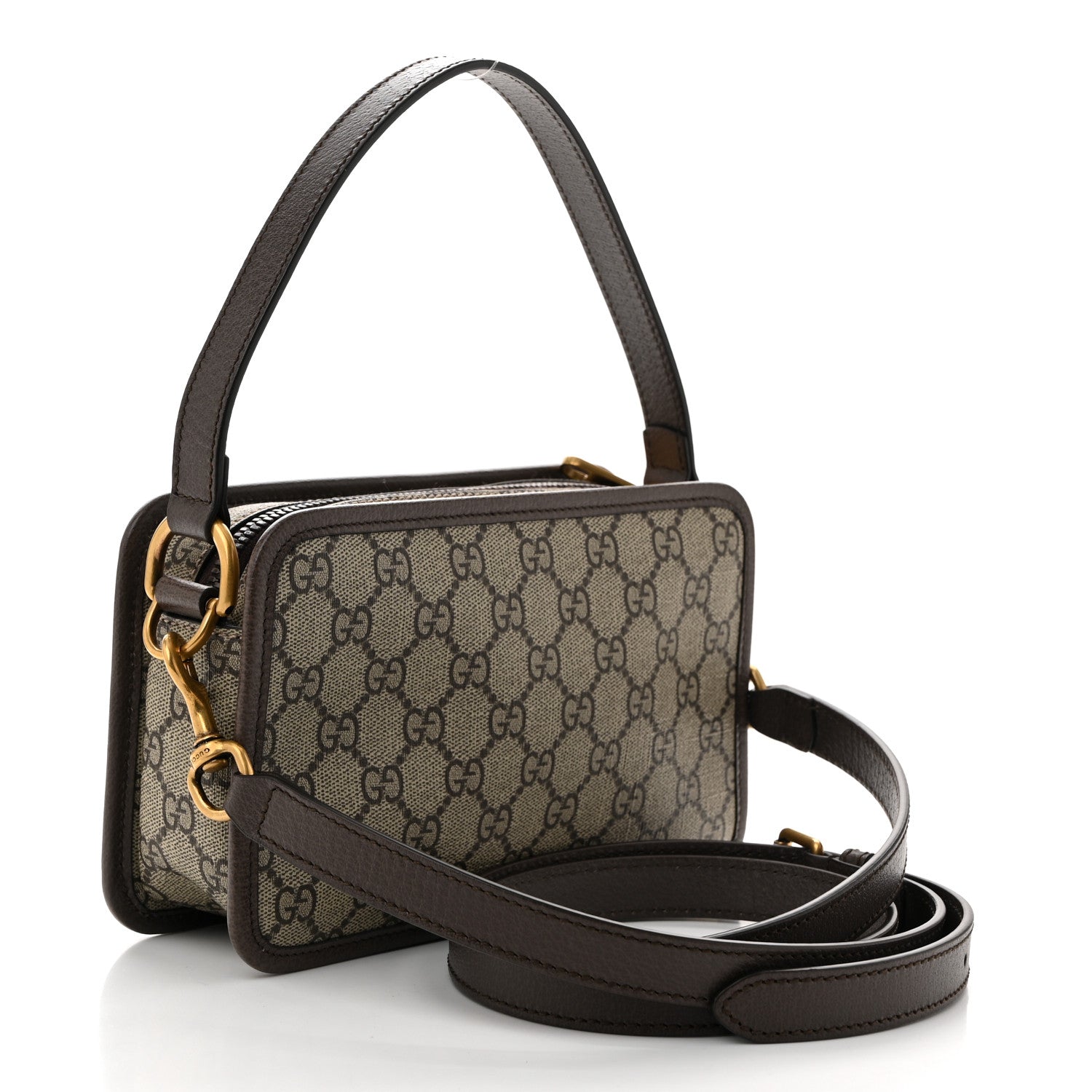 Gucci GG Supreme Monogram Web Ophidia Crossbody Bag Brown 3 of 10