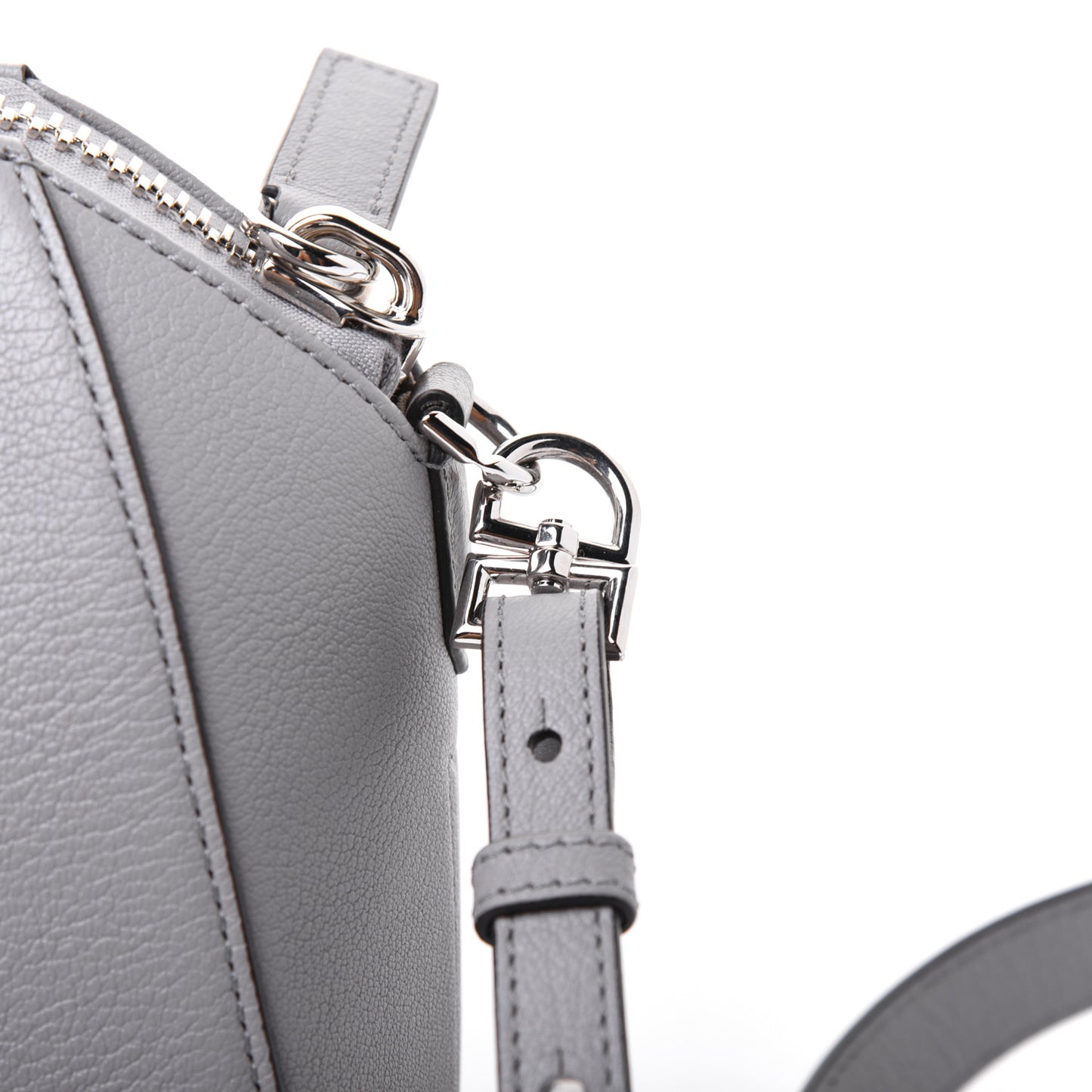 Sugar Goatskin Mini Antigona Pearl Grey