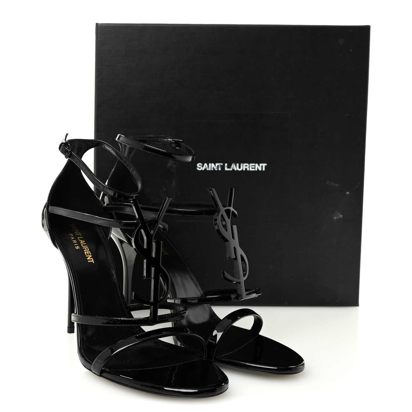 Patent Cassandra 100 Ankle Strap Sandals 39.5 Black