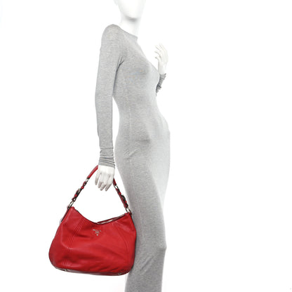 Prada Vitello Phenix Hobo Rosso 2 of 11