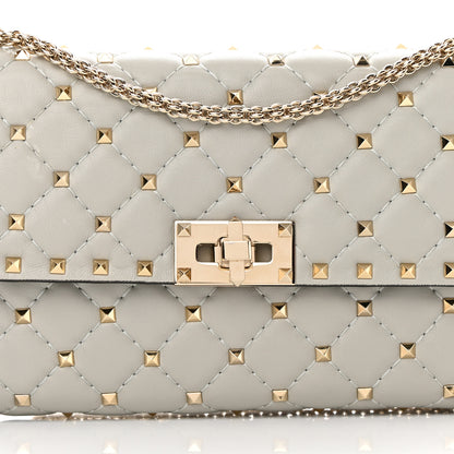 Valentino Garavani Nappa Rockstud Spike Wallet On Chain Opal Grey 7 of 13