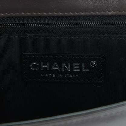 Chanel Glazed Calfskin Medium Boy Flap Black Brown 6 of 7