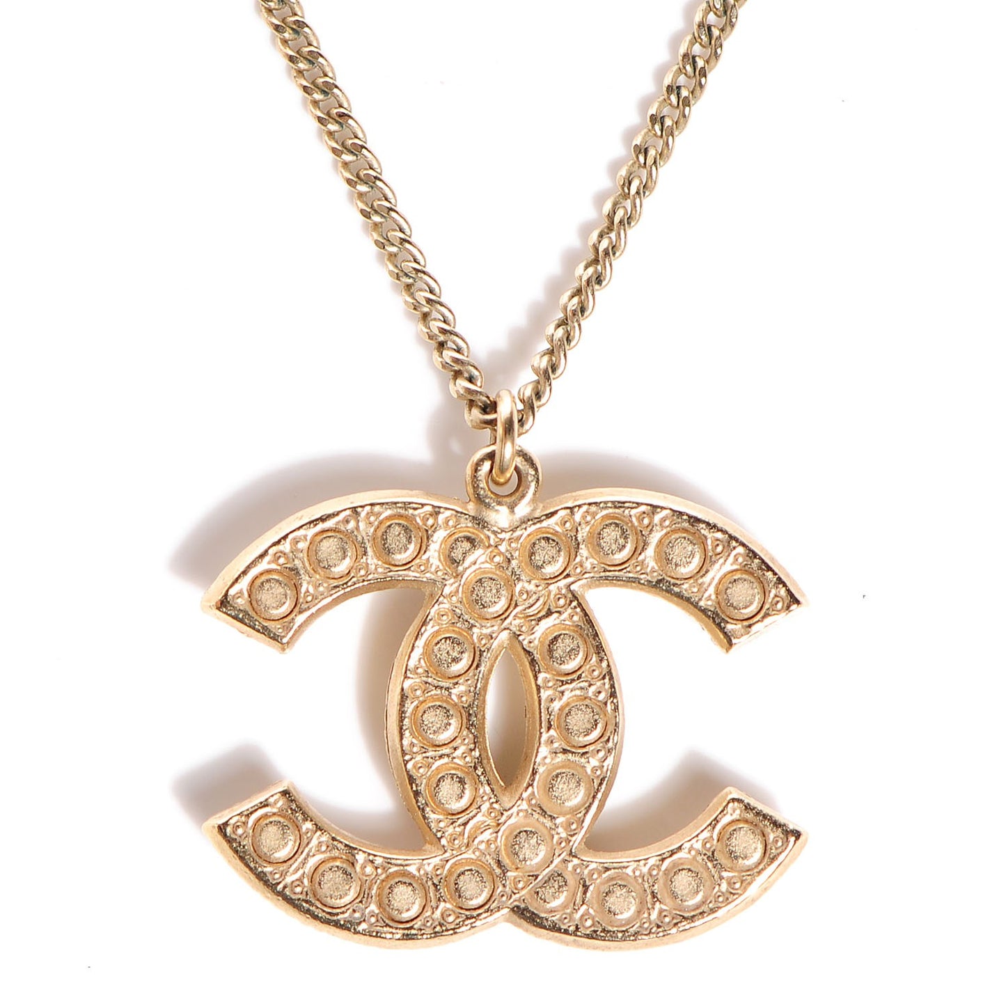 Pearl CC Pendant Necklace Gold