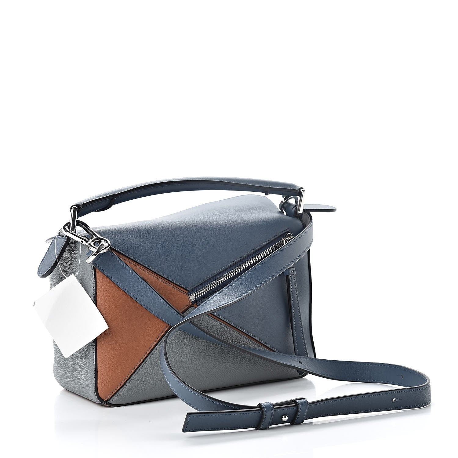 Loewe Calfskin Small Puzzle Bag Stone Blue Indigo Tan 3 of 9