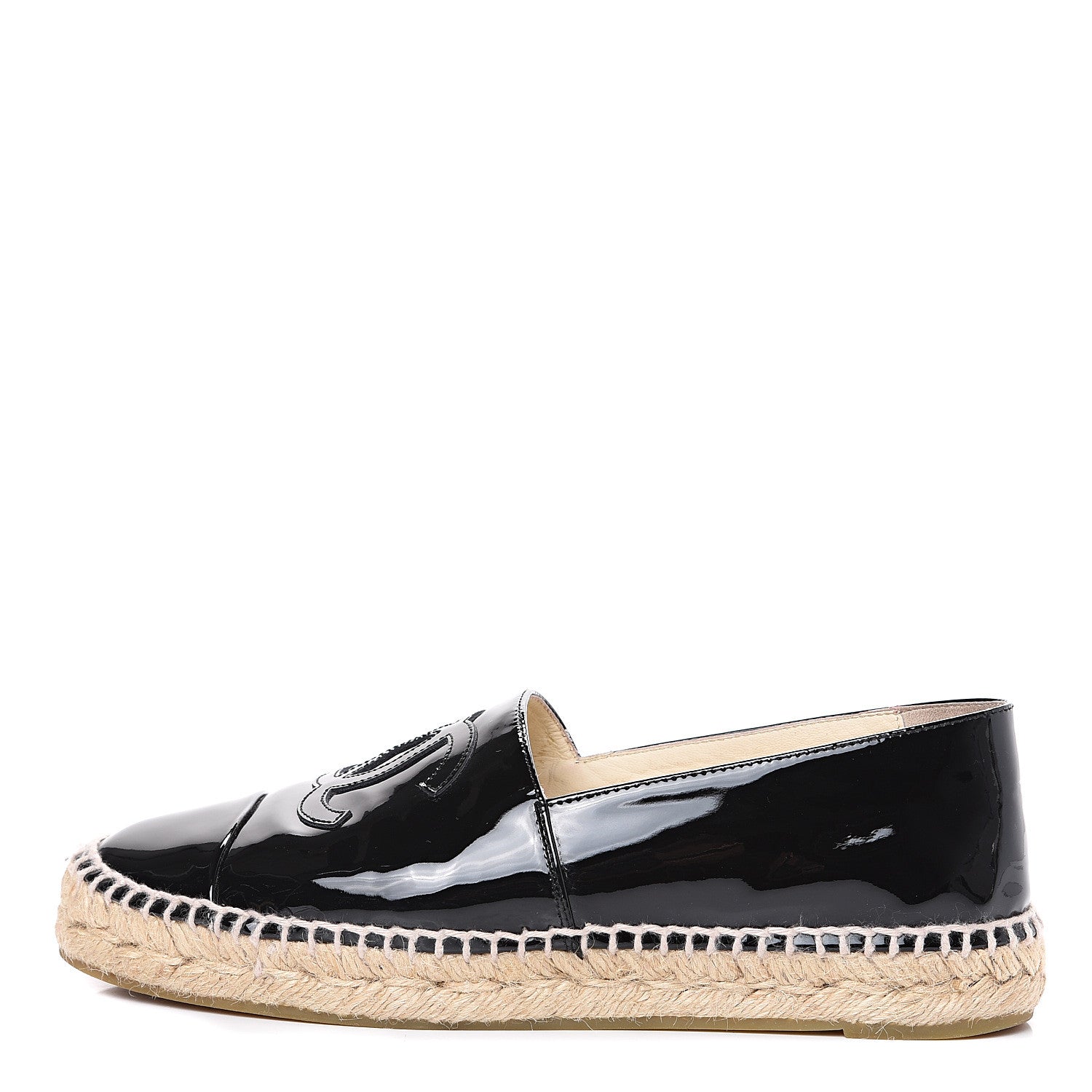Chanel Patent CC Espadrilles 38 Black 1 of 9
