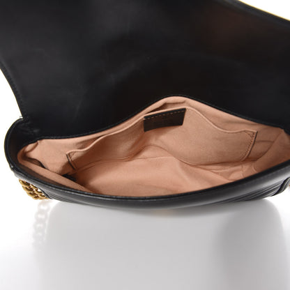 Gucci Calfskin Matelasse Pearly GG Marmont Chain Belt Bag Black 5 of 8