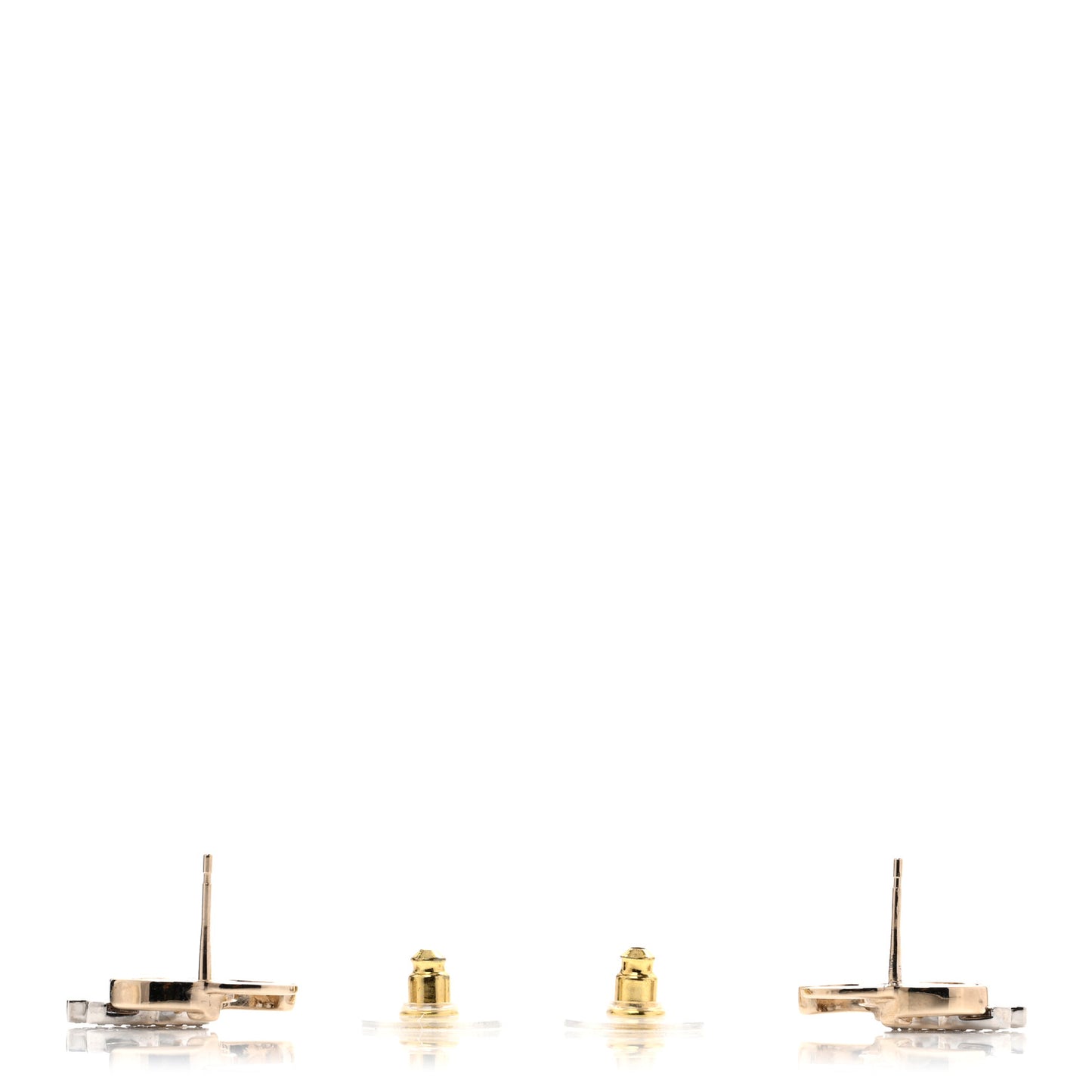Crystal Double CC Earrings Gold Silver