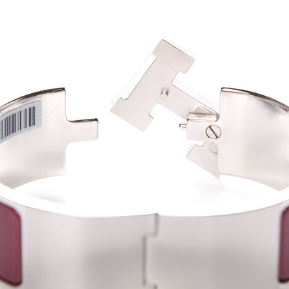 Hermes Enamel Wide Clic Clac H Bracelet PM Rouge De Chine 4 of 5