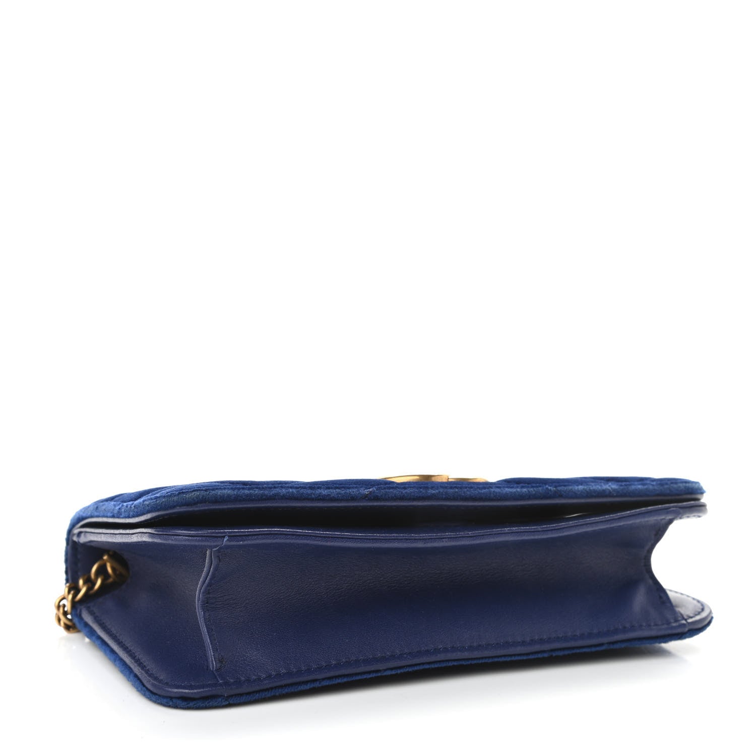 Gucci Velvet Matelasse GG Marmont Mini Bag Cobalt Blue 4 of 10