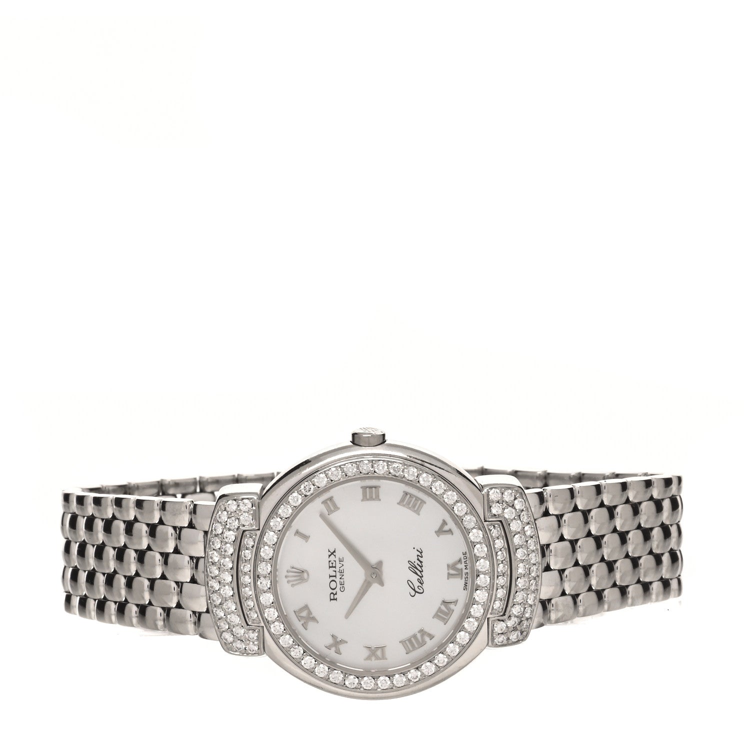Rolex 18K White Gold Diamond Mother of Pearl 26mm Cellini Cellissima Quartz Watch 6672 2 of 4