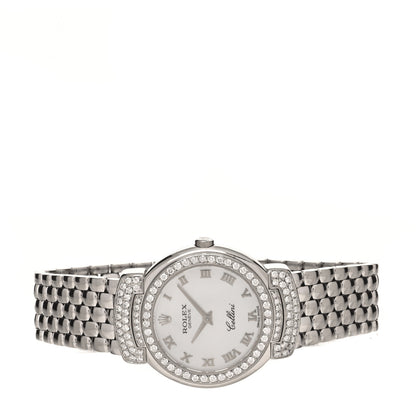 Rolex 18K White Gold Diamond Mother of Pearl 26mm Cellini Cellissima Quartz Watch 6672 2 of 4