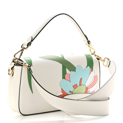 Fendi Vitello Seta Daisy Inlay Baguette White Ice Multicolor 3 of 8