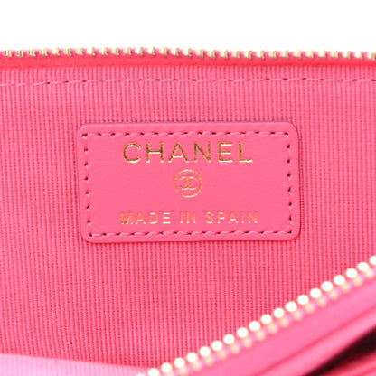 Chanel Lambskin Quilted Chanel 19 Zip Card Holder Wallet Pink 6 of 11