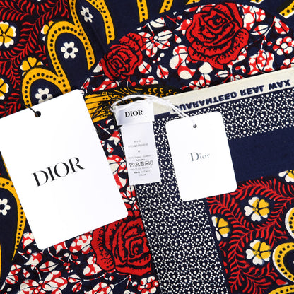 Christian Dior Cotton Heart Square Scarf Blue Multicolor 2 of 3