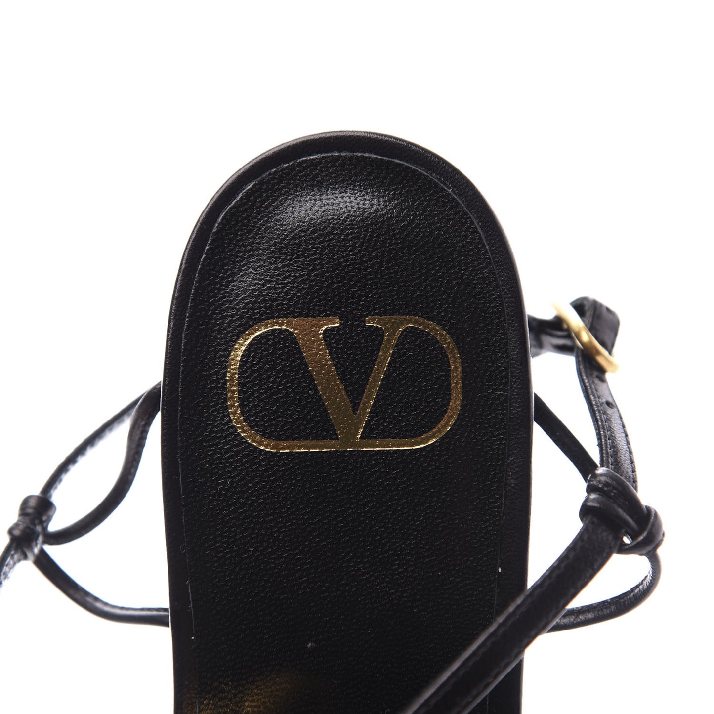 Calfskin Vlogo Slingback Low Heel Thong Sandals 37 Black