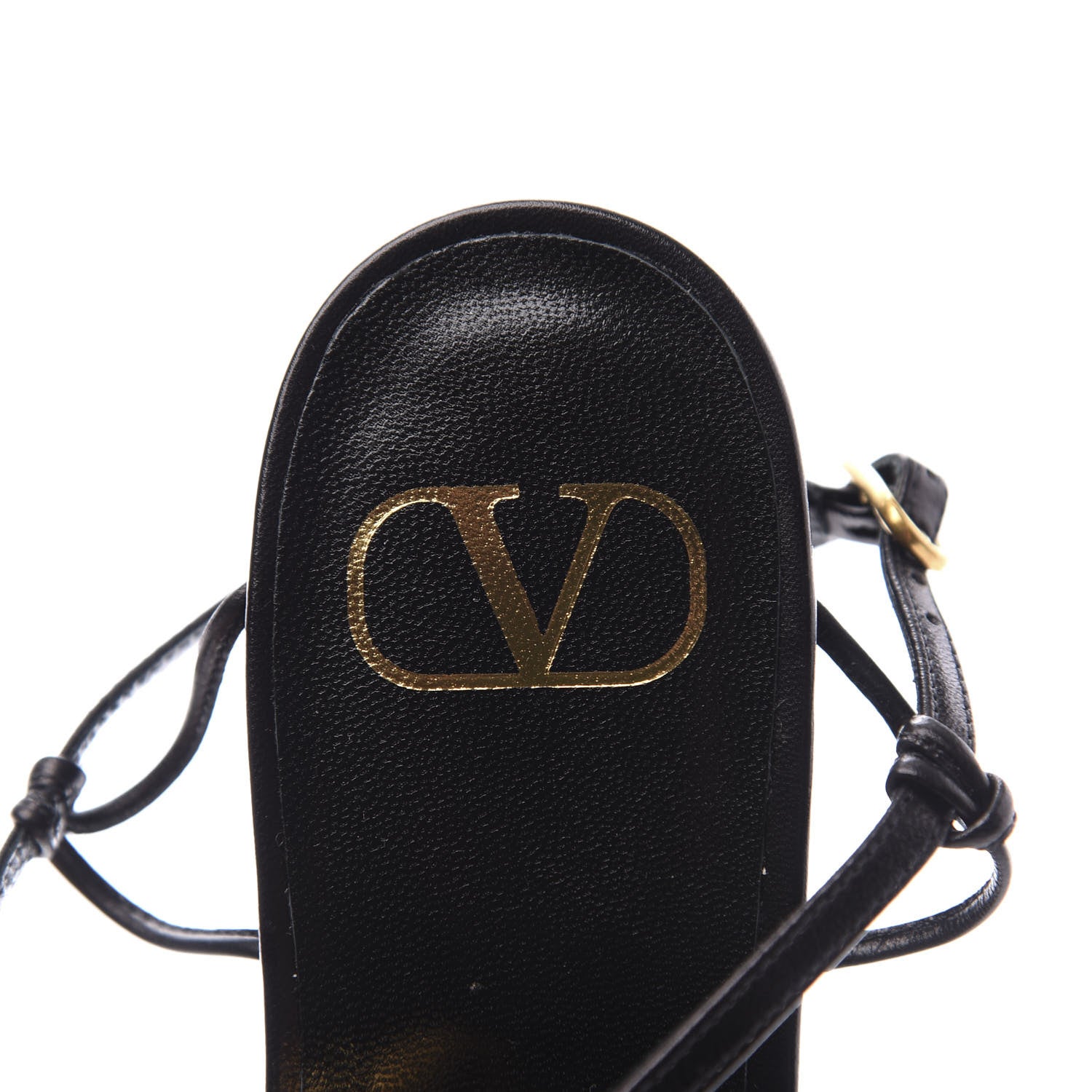 Valentino Garavani Calfskin Vlogo Slingback Low Heel Thong Sandals 37 Black 8 of 10