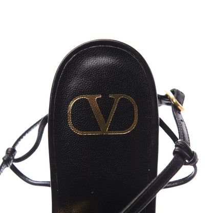 Valentino Garavani Calfskin Vlogo Slingback Low Heel Thong Sandals 37 Black 8 of 10