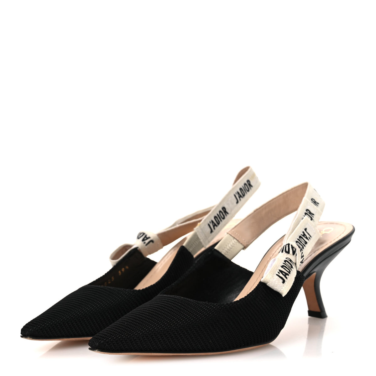 Christian Dior Technical Canvas Ribbon J Adior Slingback 65mm Pumps 39.5 Black 4 of 14