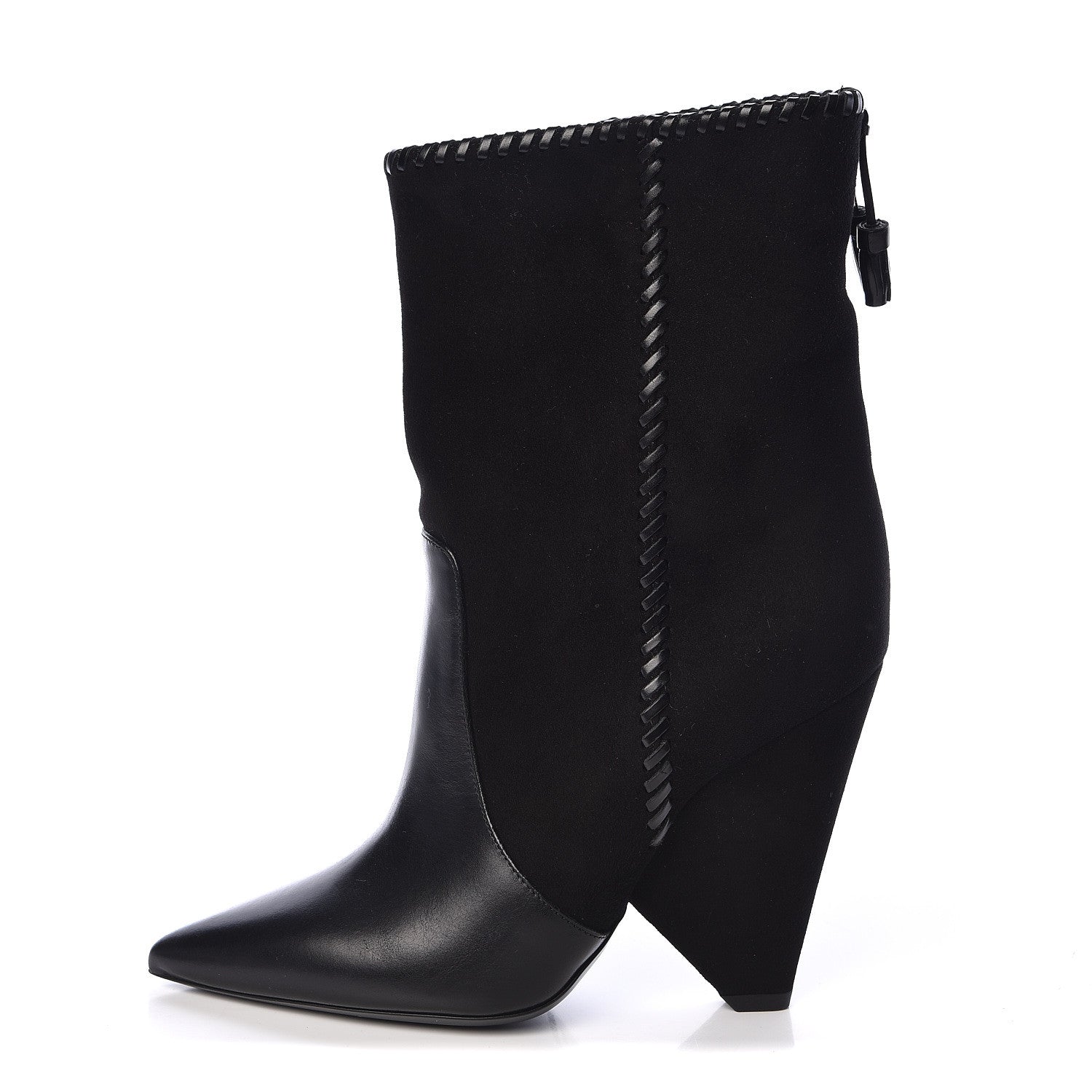 Saint Laurent Suede Calfskin Niki 105 Wedge Booties 36 Black 1 of 10