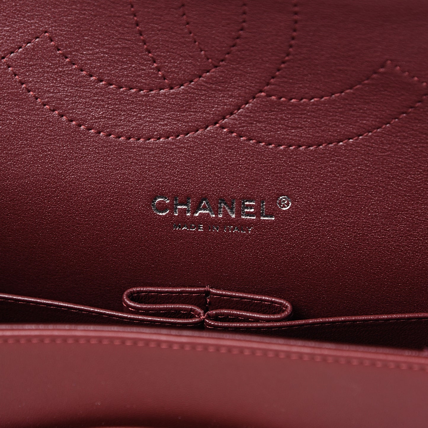 Lambskin Quilted Jumbo Double Flap Burgundy
