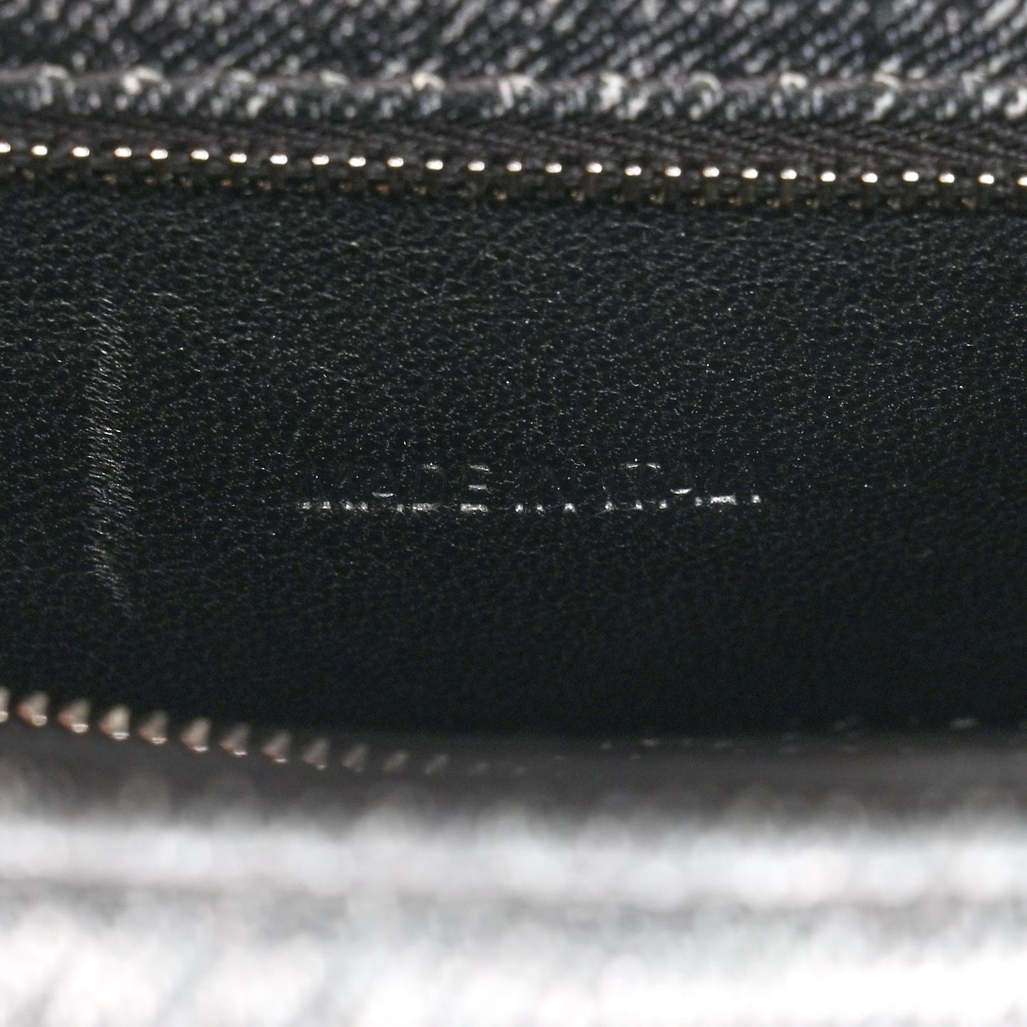 Nappa Denim Printed Small Hourglass Top Handle Bag Black