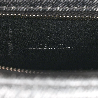 Balenciaga Nappa Denim Printed Small Hourglass Top Handle Bag Black 7 of 11