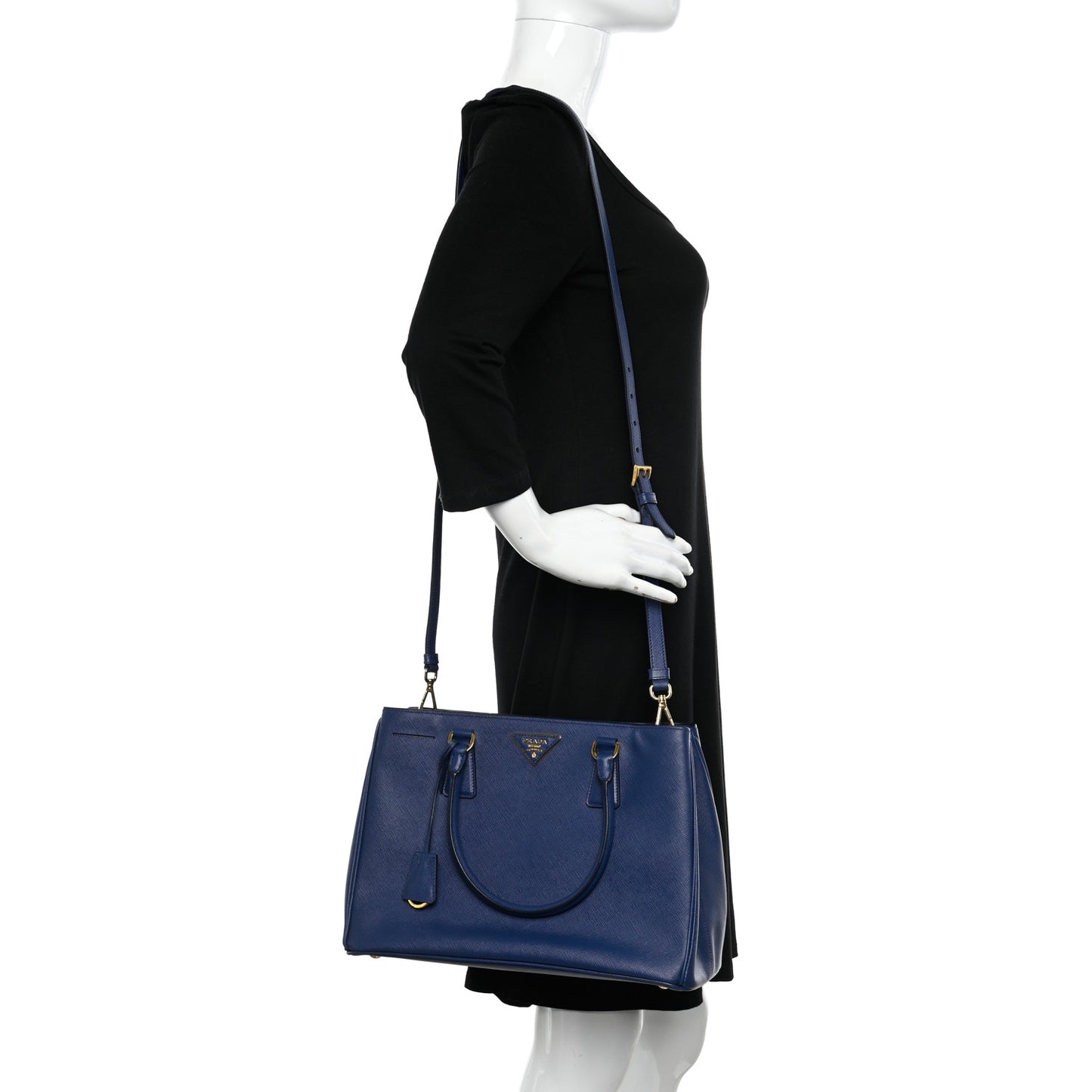 Saffiano Lux Medium Tote Bluette