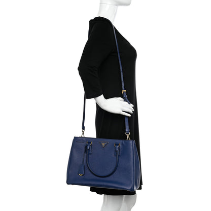 Prada Saffiano Lux Medium Tote Bluette 2 of 9