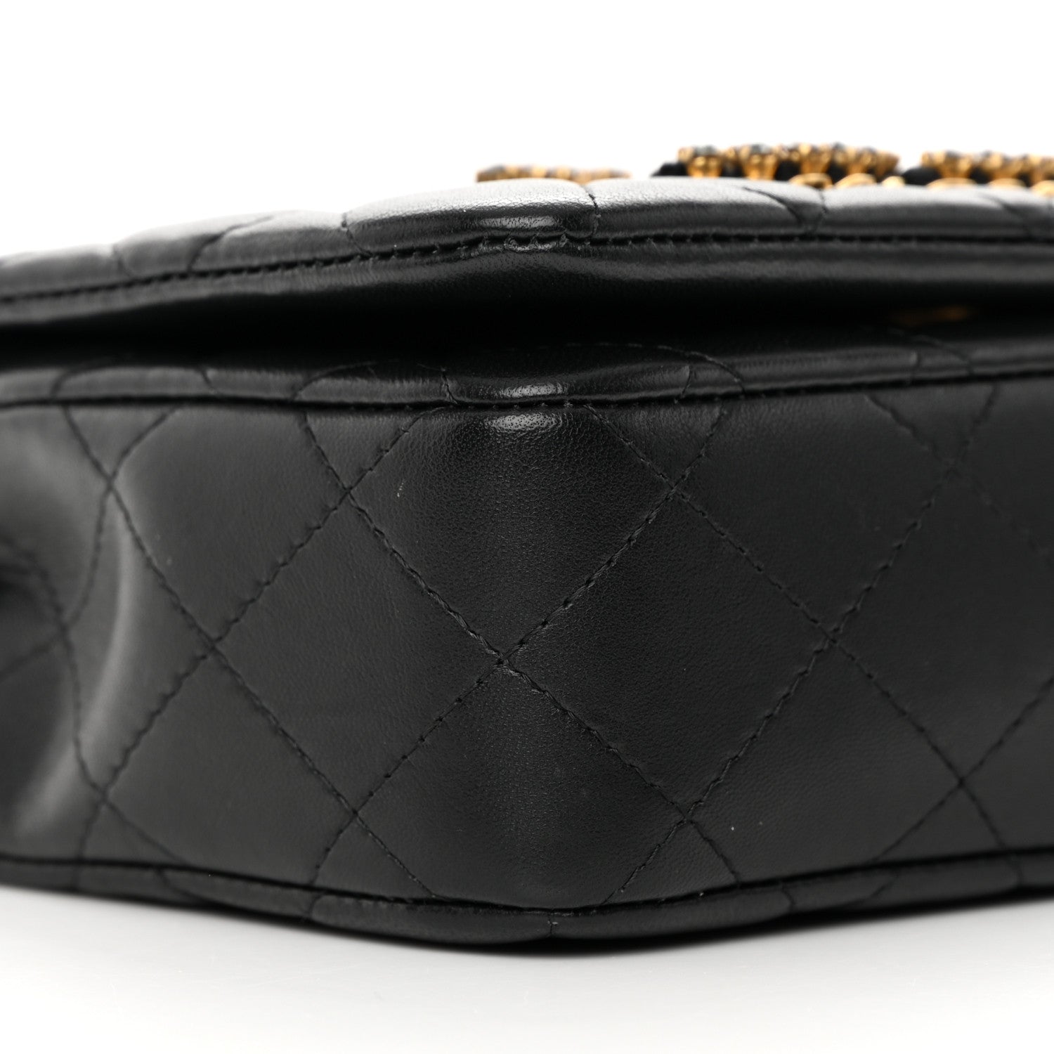 Chanel Lambskin Quilted Crystal CC Mini Flap Black 9 of 14