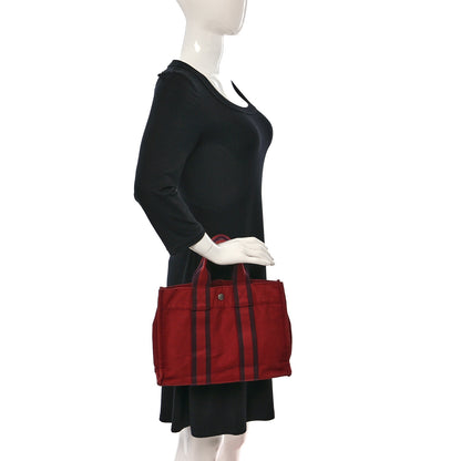 Hermes Canvas Herline PM Tote Red 2 of 16