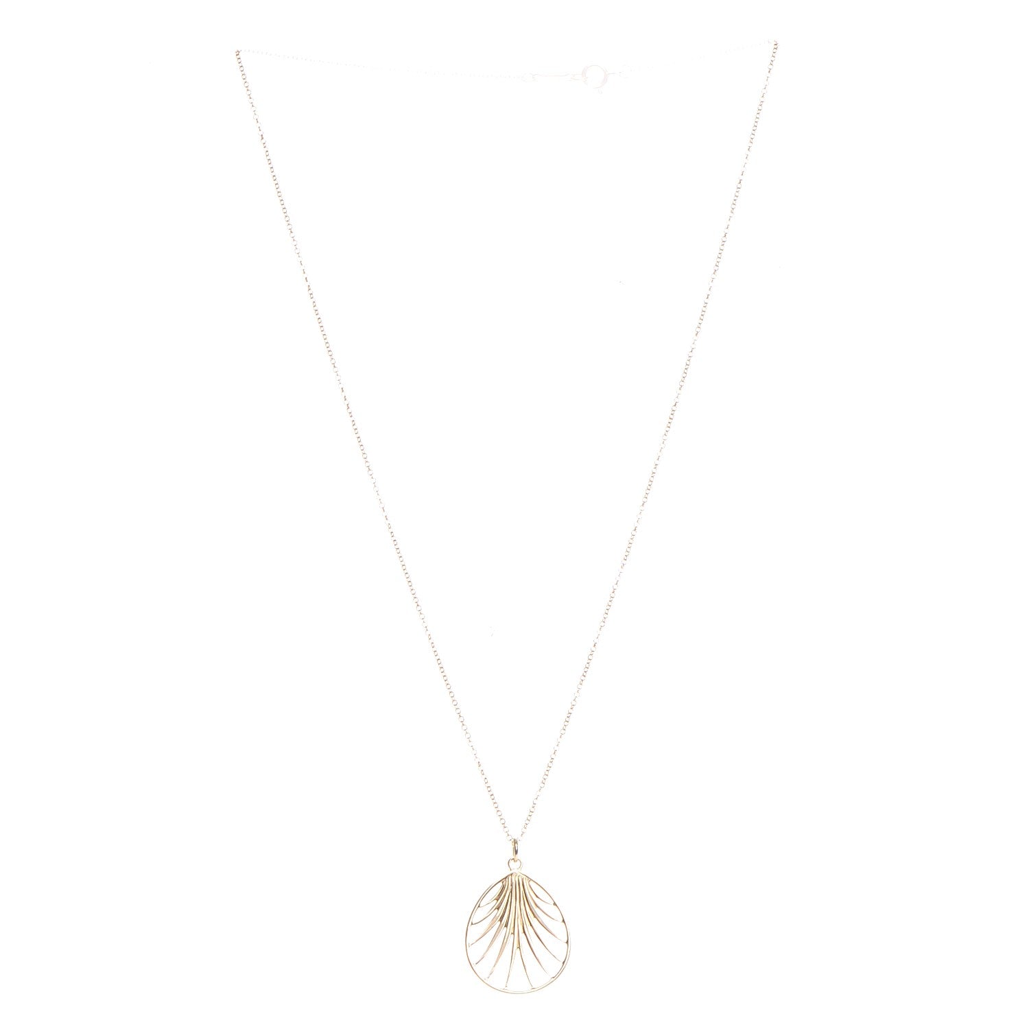 Tiffany 18K Yellow Gold Small Paloma Picasso Villa Paloma Palm Pendant Necklace 3 of 8