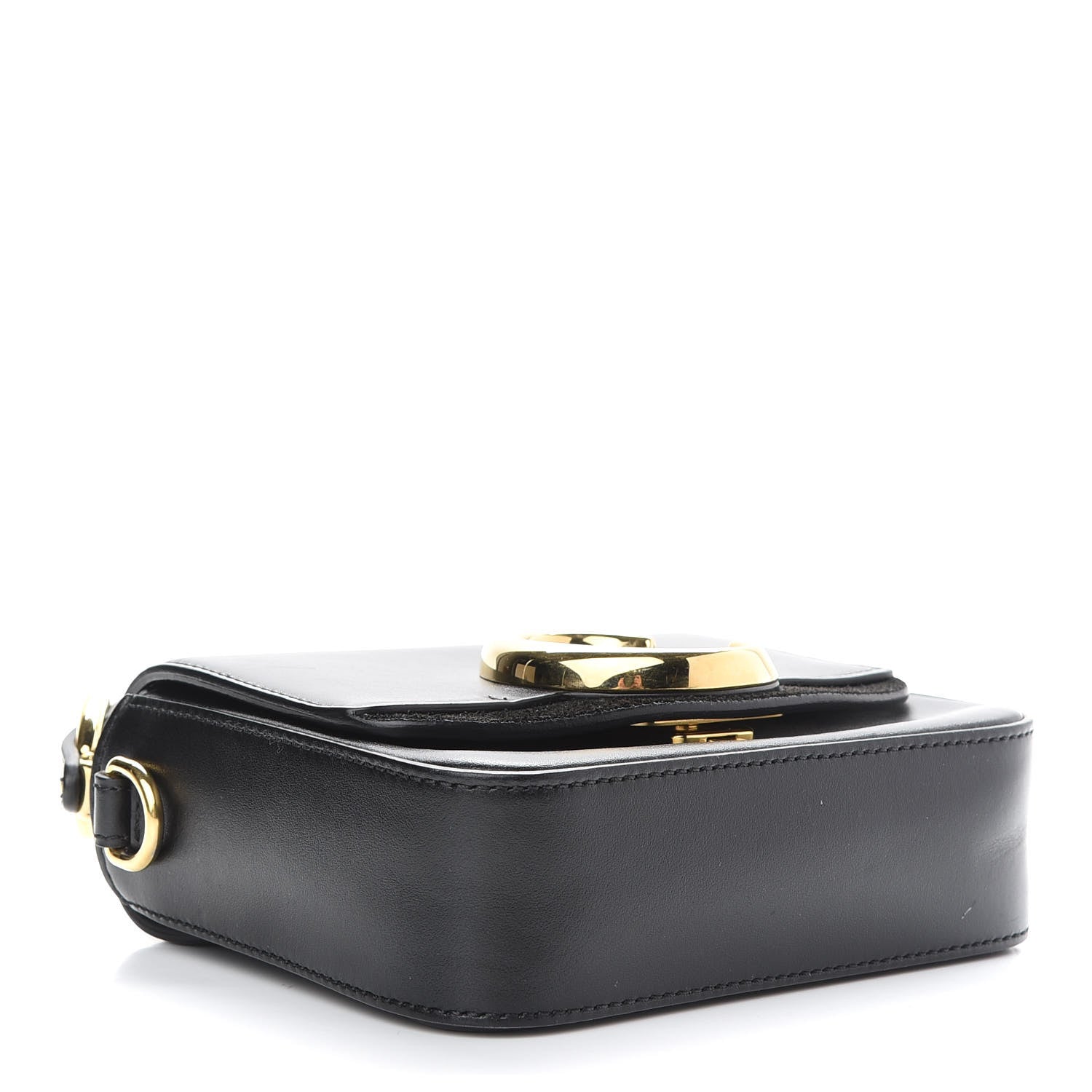 Chloe Shiny Calfskin Suede Mini C Double Carry Black 4 of 9