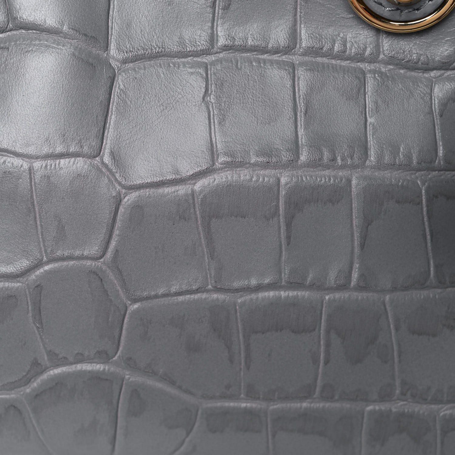 Balenciaga Calfskin Crocodile Embossed Gold Metallic Edge Hardware Mini City Haussmannien 11 of 12