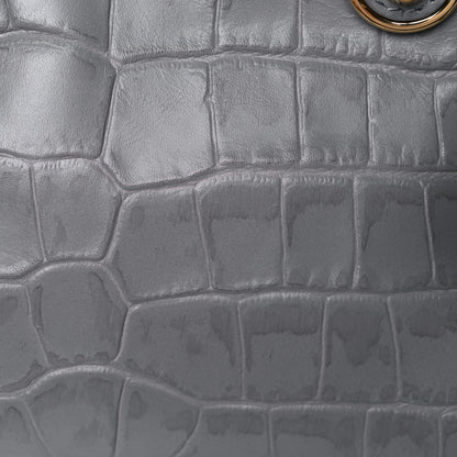Balenciaga Calfskin Crocodile Embossed Gold Metallic Edge Hardware Mini City Haussmannien 11 of 12