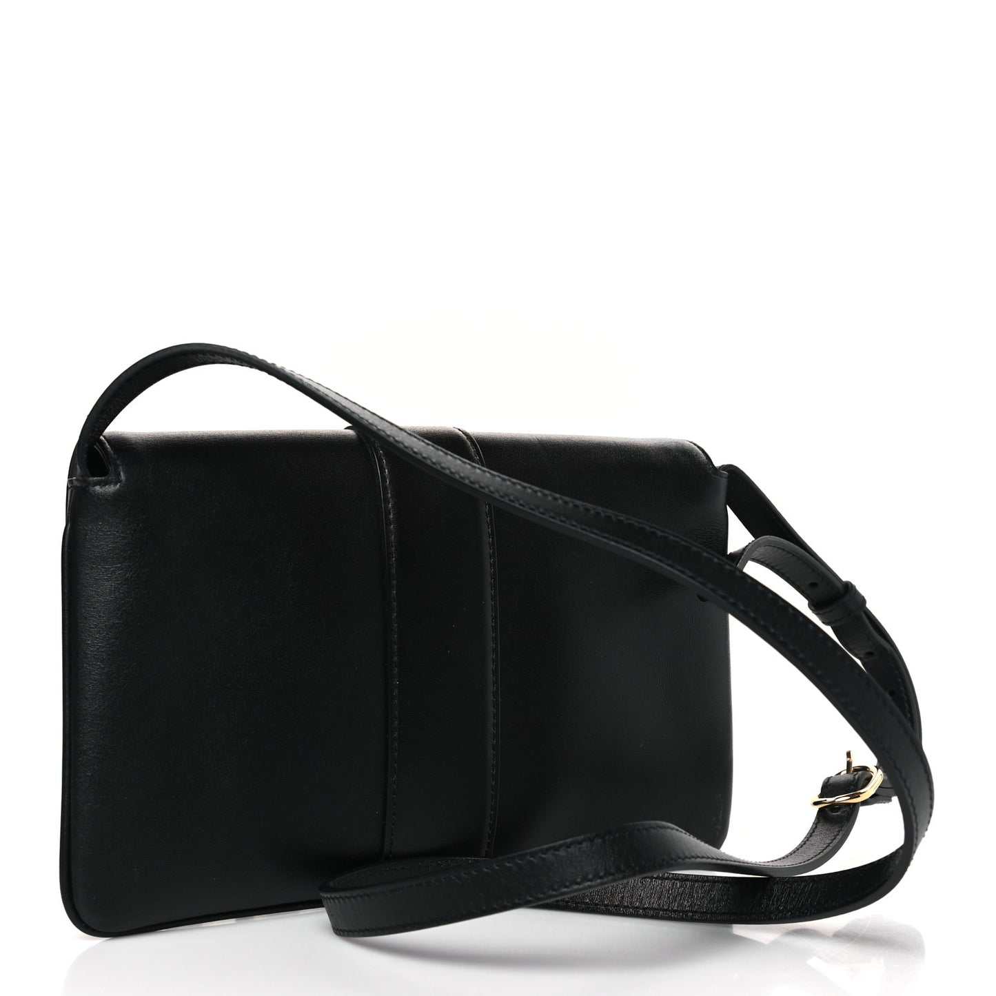 Vitello Palmellato Lux Small Arli Flap Shoulder Bag Black
