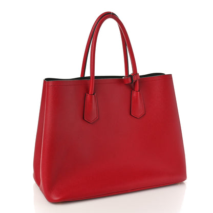 Prada Saffiano Cuir Medium Double Bag Fuoco Black 3 of 13