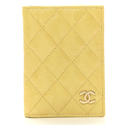 Chanel Caviar Quilted Card Holder Wallet Yellow 1 of 7