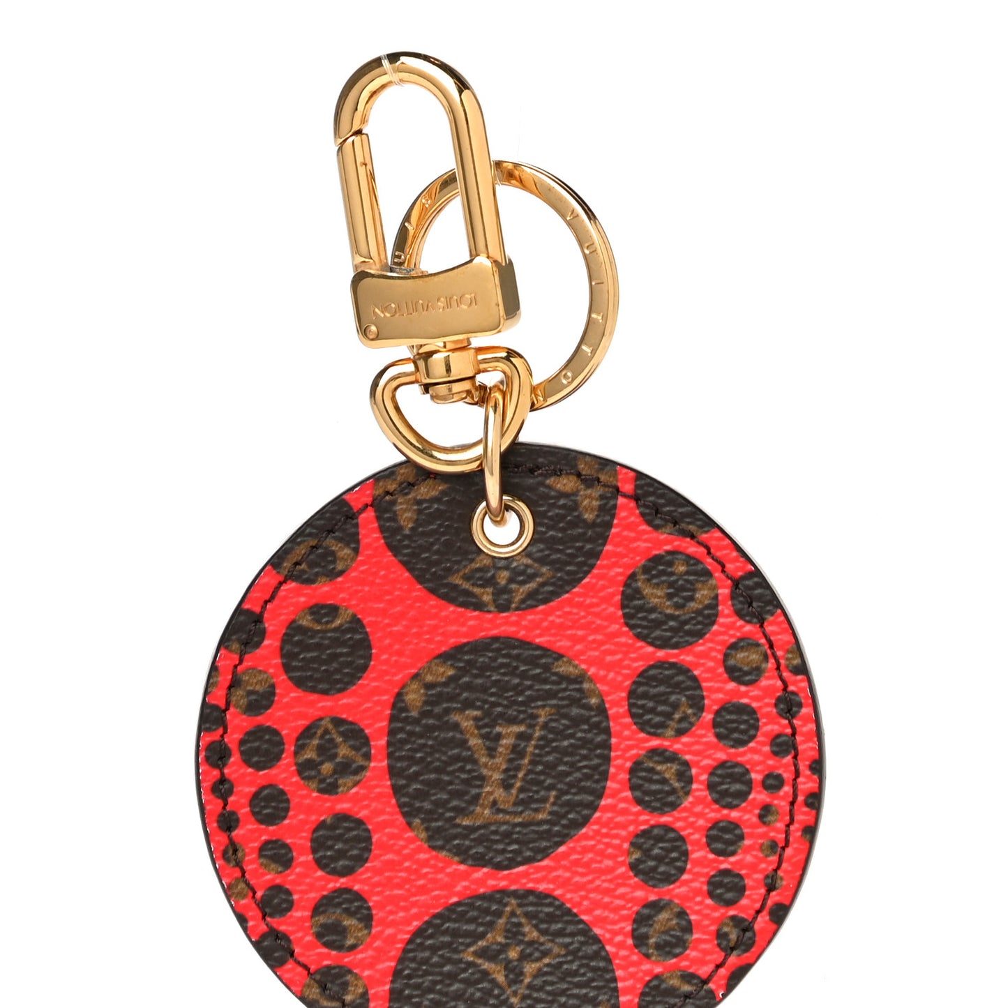 Monogram Kusama Pumpkin Dots Key Ring Red