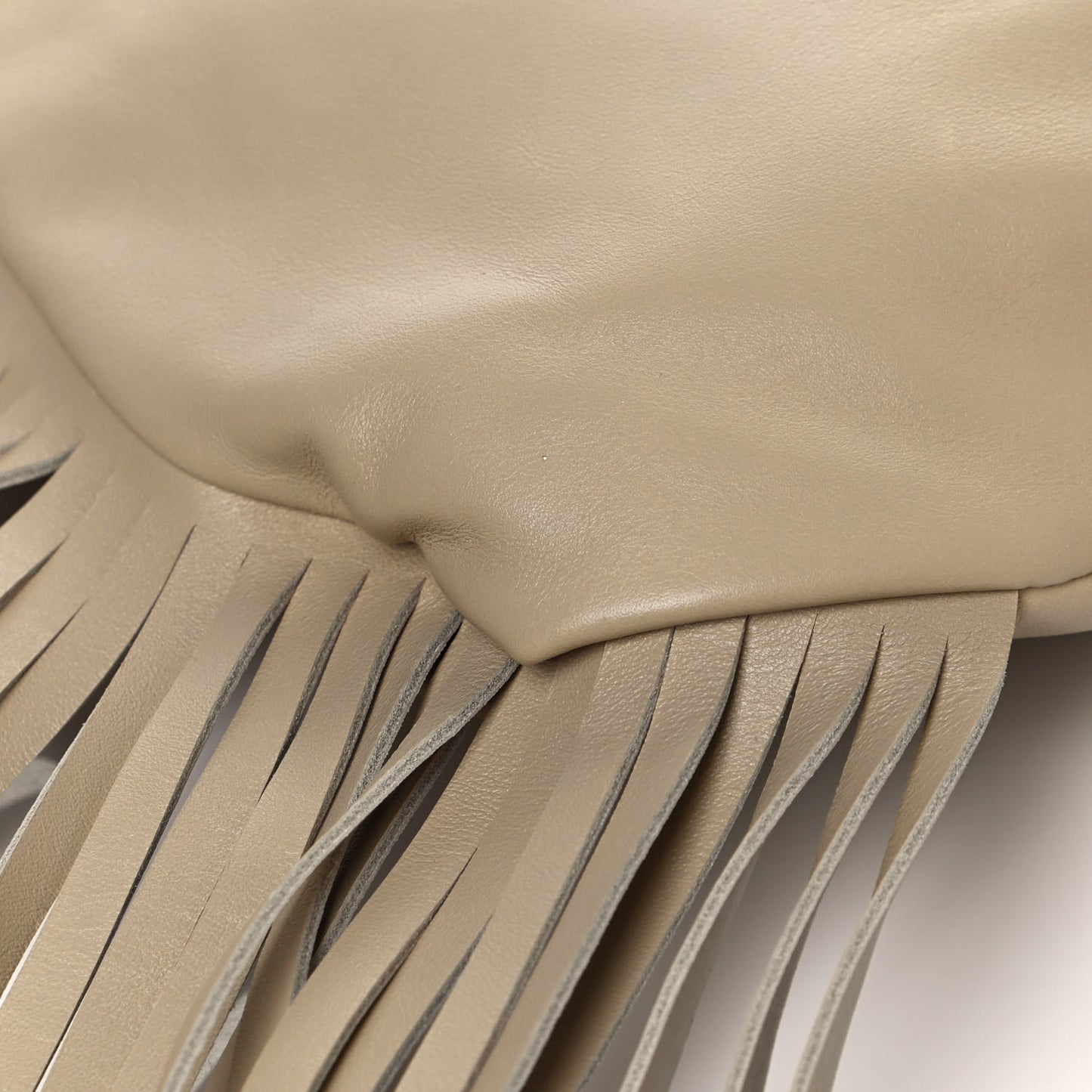 Nappa The Fringe Pouch Shoulder Bag Beige