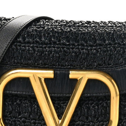 Valentino Garavani Raffia Braided Supervee Crossbody Bag Black 7 of 10