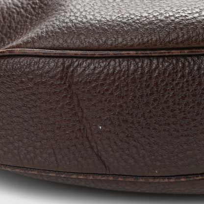 Gucci Pebbled Calfskin Half Moon Bamboo Ring Hobo Dark Brown 19 of 19