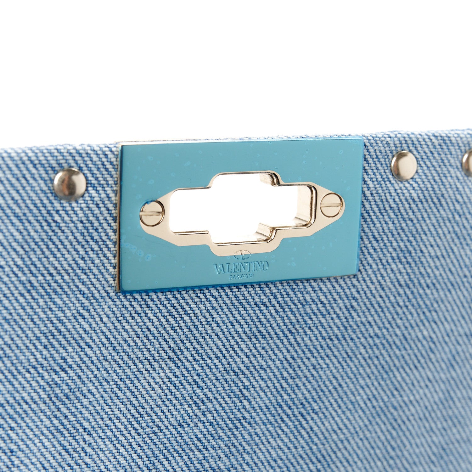 Valentino Garavani Denim Medium Rockstud Spike Shoulder Bag Denim 6 of 10