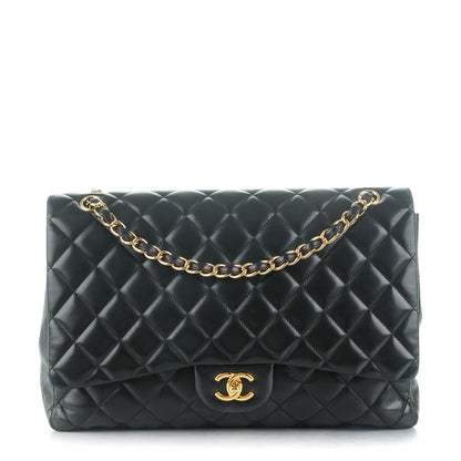Chanel Lambskin Quilted Maxi Single Flap Black 1 of 9