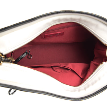 Chanel Aged Calfskin Quilted Medium Gabrielle Hobo Black White 4 of 9